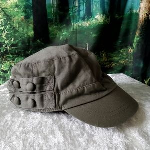Olive green military style cap
